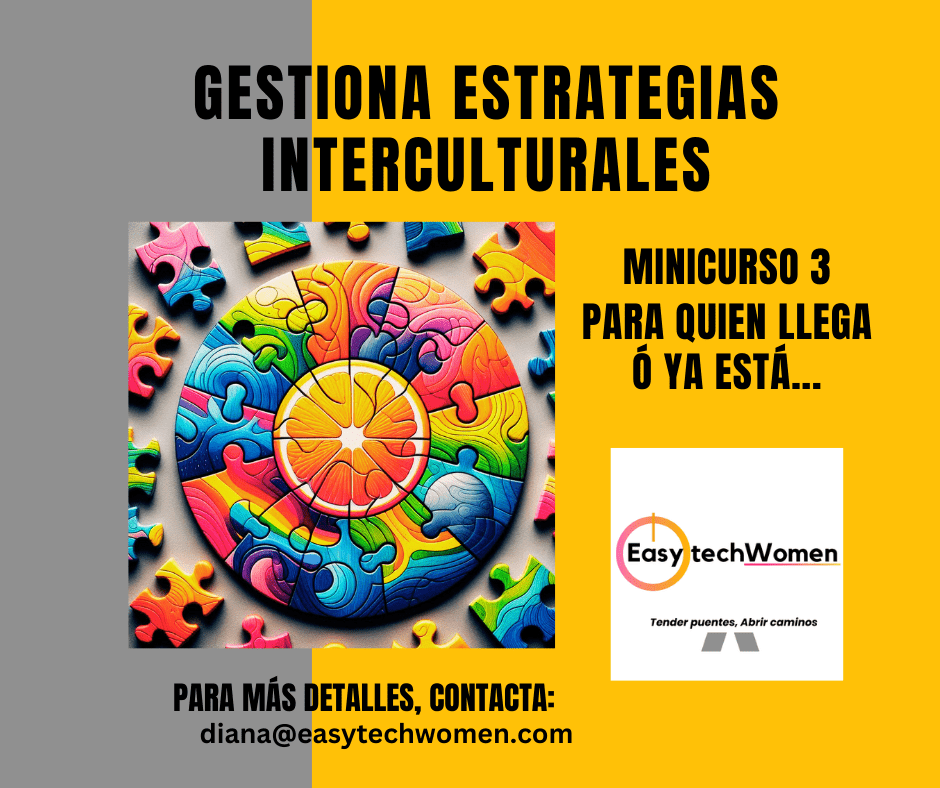 Imagen de anuncio del minicurso 3. Gestiona estrategias interculturales. Incluye un  Rompecabezas de 

colores con piezas sueltas alrededor, representando la gestión de estrategias interculturales. Este minicurso pertenece a la sección de capacitación intercultural y a la colección 'Tender Puentes, Abrir Caminos'.